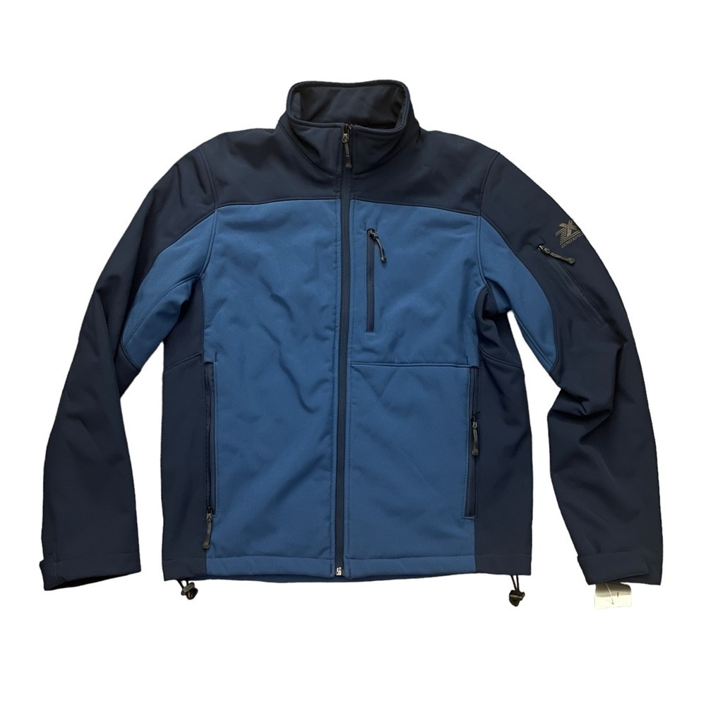 NWT ZeroXPosur Mens Jacket Softshell Blue Water Wind Resistant Small MSRP $100